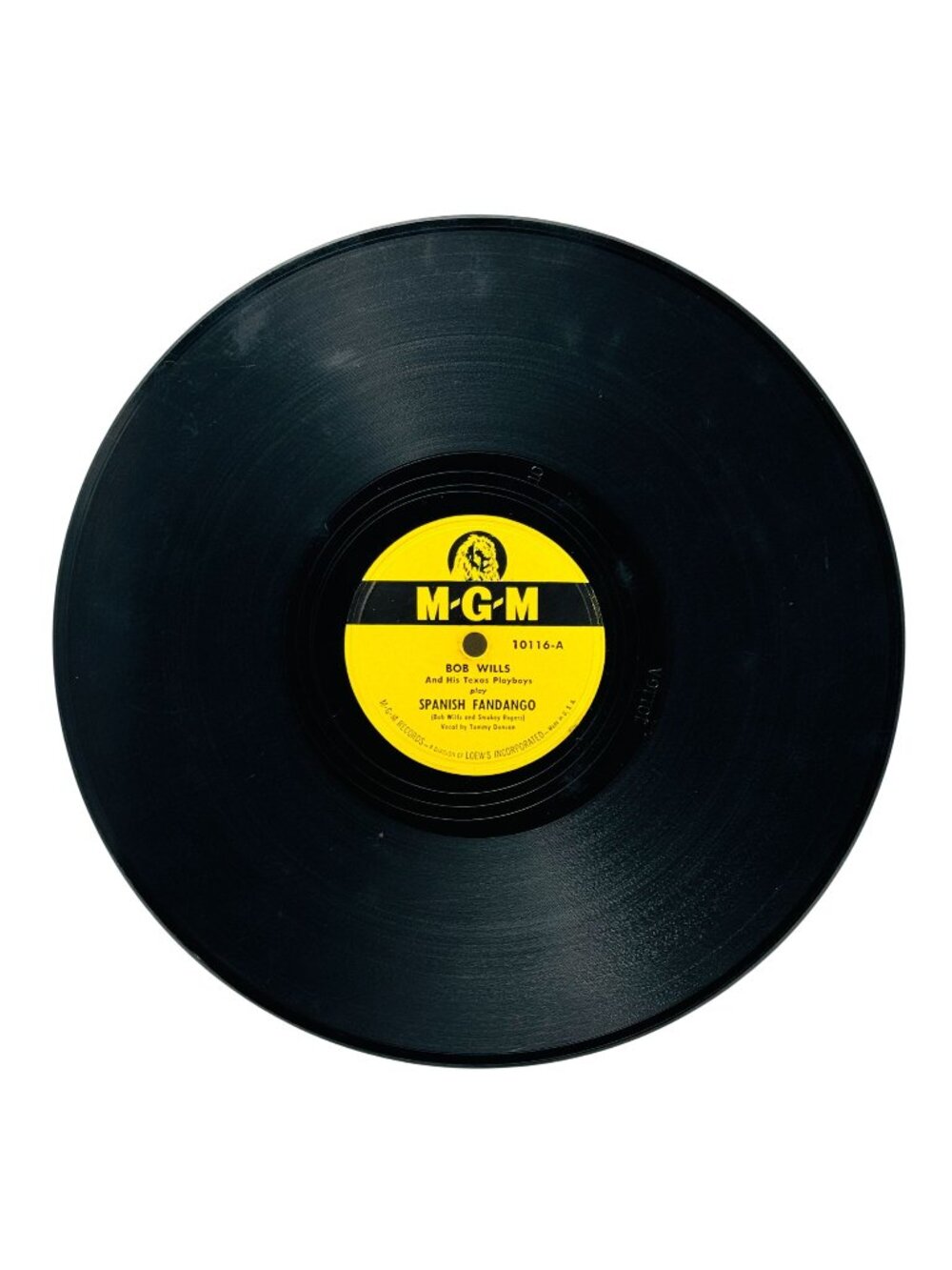 Bob Wills Spanish Fandango 10 Inch Shellac 78 RPM 1947 MGM Records 10116 VG+